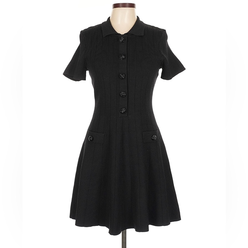 NWT - Endless Rose Black Dress with beaded buttons - Size L